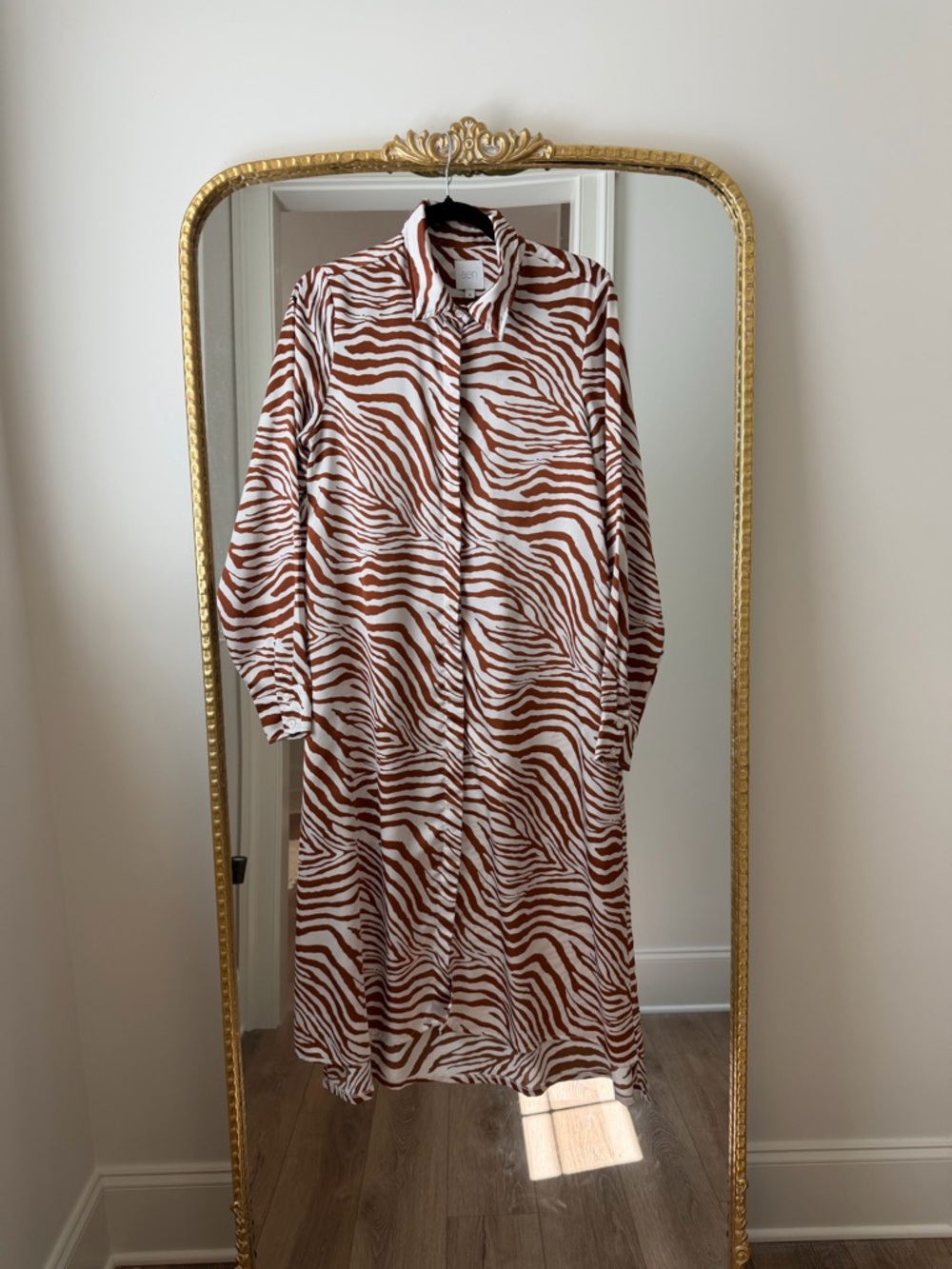 SEN Animal Print Shirt Dress